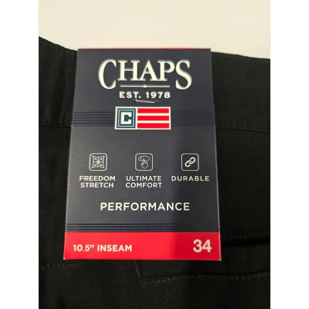 NWT Chaps Performance Shorts Gray Mens 34 Stretch Golf Casual